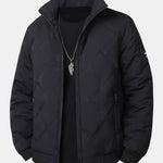 Faux Fur Lined Quilted Stand Collar Jacket