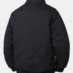Faux Fur Lined Quilted Stand Collar Jacket