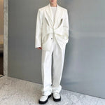 Pearl-embellished Hollow Suit Jacket Straight-leg Trousers Two-piece Suit