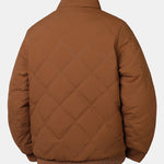 Faux Fur Lined Quilted Stand Collar Jacket