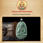 Buddha Stones Chinese Zodiac Natal Buddha Natural Jade Wealth Prosperity Necklace Pendant (Extra 30% Off | USE CODE: FS30)