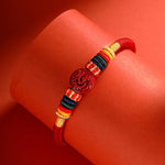 Buddha Stones Year of the Dragon 925 Sterling Silver Chinese Zodiac Cinnabar Auspicious Matches Blessing Bracelet (Extra 35% Off | USE CODE: FS35)