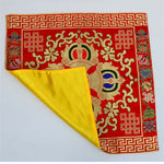 Buddha Stones Flower Endless Knot Prayer Altar Mat Healing Meditation 8 Auspicious Symbols Mat Table Runner