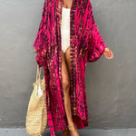 Zeagoo Women's Beach Cover up Swimsuit Kimono with Bohemian Floral Print Vacation Dresses