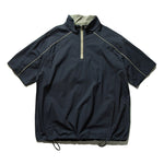 Japanese Streetwear Casual Half-zip Short Sleeve Shirt