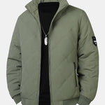 Faux Fur Lined Quilted Stand Collar Jacket