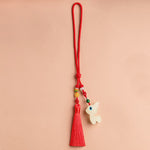Buddha Stones Mini Cute Deer Glowstone Luminous Lucky Deer Energy Key Chain Phone Car Hanging Decoration