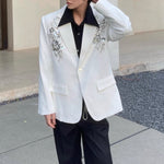 Sequined 3D Embroidered Suit Jacket