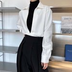 V-neck Layered Long-sleeved Shirt