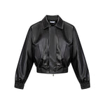 Vintage Padded Leather Short Jacket