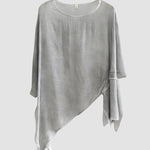 Zeagoo Short Sleeve O Neck Tunic Tops Loose Fit Casual Irregular Hem Tee Shirts