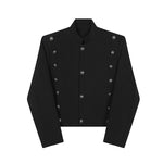 Stand Collar Multi-button Short Jacket