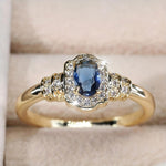 Heirloom Sapphire Halo Crystal Ring