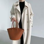 Drape Loose Over-kneeTrench Coat