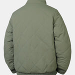 Faux Fur Lined Quilted Stand Collar Jacket