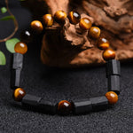 Buddha Stones Natural Black Tourmaline Tiger Eye Positive Bracelet