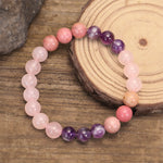 Buddha Stones 108 Mala Beads Amethyst Rose Quartz Spiritual Healing Tassel Bracelet