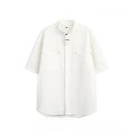 Summer Stand-up Collar Draped Shirt