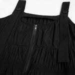 Spaghetti Strap Ruched Zippered Loose Long Dress