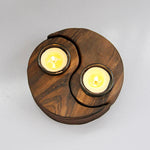 Buddha Stones Yin Yang Wood Candle Holder Meditation Rituals Use Items (Extra 35% Off | USE CODE: FS35)