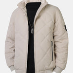 Faux Fur Lined Quilted Stand Collar Jacket