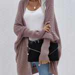 Zeagoo Women's Batwing Sleeve Split Hem Open Front Cardigan