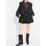 Women's Elastic-waist Layered Suiting Skirt-pants