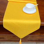 Buddha Stones Prayer Altar Flower Vajra Dragon Pattern Tibetan Auspicious Symbols Tassels Jacquard Table Runner
