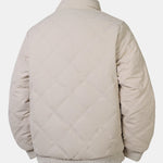 Faux Fur Lined Quilted Stand Collar Jacket
