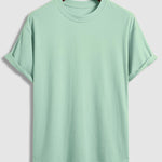 Men's solid color cotton basic round neck short-sleeved T-shirt