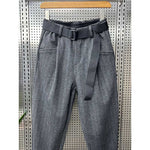 Striped Casual Woolen Harem Pants