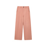 Pink Woolen Blazer and Straight Pants Two-piece Set