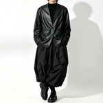Japanese Loose PU Leather Blazer Jacket