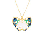 Buddha Stones White Jade Elephant Butterfly Lotus Success Necklace Chain Pendant