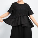 Hollow Top Fake Two-piece Stitching T-shirt