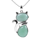 Buddha Stones "Sending You Luck and Growth" Cat Green Aventurine Necklace Includes Gift Message Card
