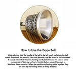 Buddha Stones Tibetan Meditation Bell and Vajra Dorje Copper Decoration Set