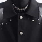 Spray-painted Beading Cropped Jacket
