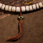 Buddha Stones Tibetan Natural Yak Bone The Lord Of The Corpse Forest Dice Chinese Zodiac Nine Palaces Eight Diagrams Strength Wrist Mala (Extra 35% Off | USE CODE: FS35)