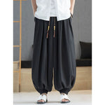 Loose Draped Ankle Tied Casual Harem Pants