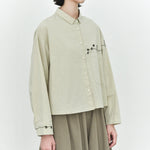 Women's Line Embroidered Collared Shirt