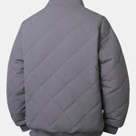 Faux Fur Lined Quilted Stand Collar Jacket