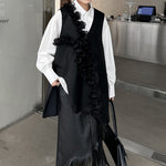 Ruffled Irregular V-neck Vest
