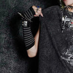 Dark Striped Sleeves Gloves