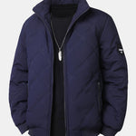Faux Fur Lined Quilted Stand Collar Jacket