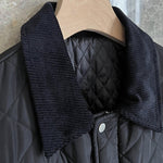 3D Pocket Diamond-patterned Collar Cotton Coat
