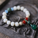 Buddha Stones Bodhi Seed Lotus Bead Carved Peace Harmony Bracelet