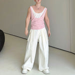 Contrast Color Layered Casual Sleeveless Vest