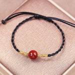 Buddha Stones Natural Red Agate Chalcedony Self-acceptance Confidence String Bead Bracelet Necklace Pendant