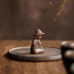Buddha Stones Small Person Meditation Ceramic Spiritual Healing Incense Burner